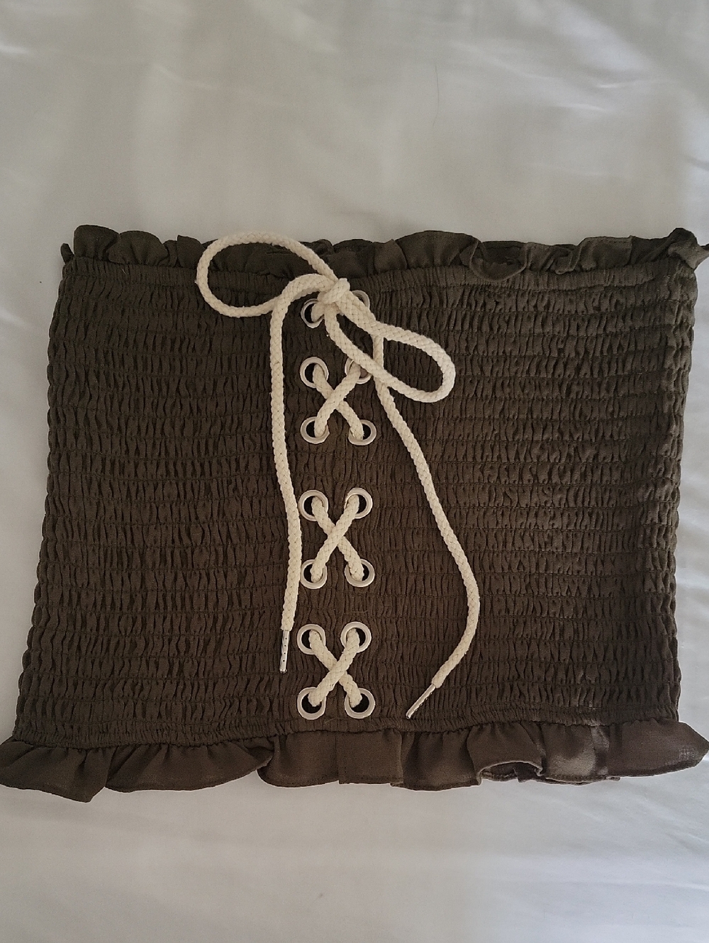 Willow + Root Women's Tube Top with Lace-Up Detail